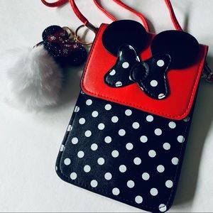 Minnie Mouse Crossbody Cell Phone Bag w/ Keychain